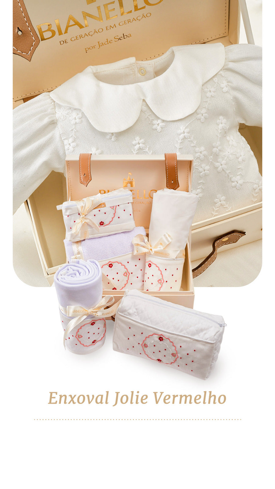 Kit enxoval para bebê com manta, lençol, fronha, toalha capuz, necessaire e frasqueira em percal com fralda e toalhinha. Presente elegante e funcional.

