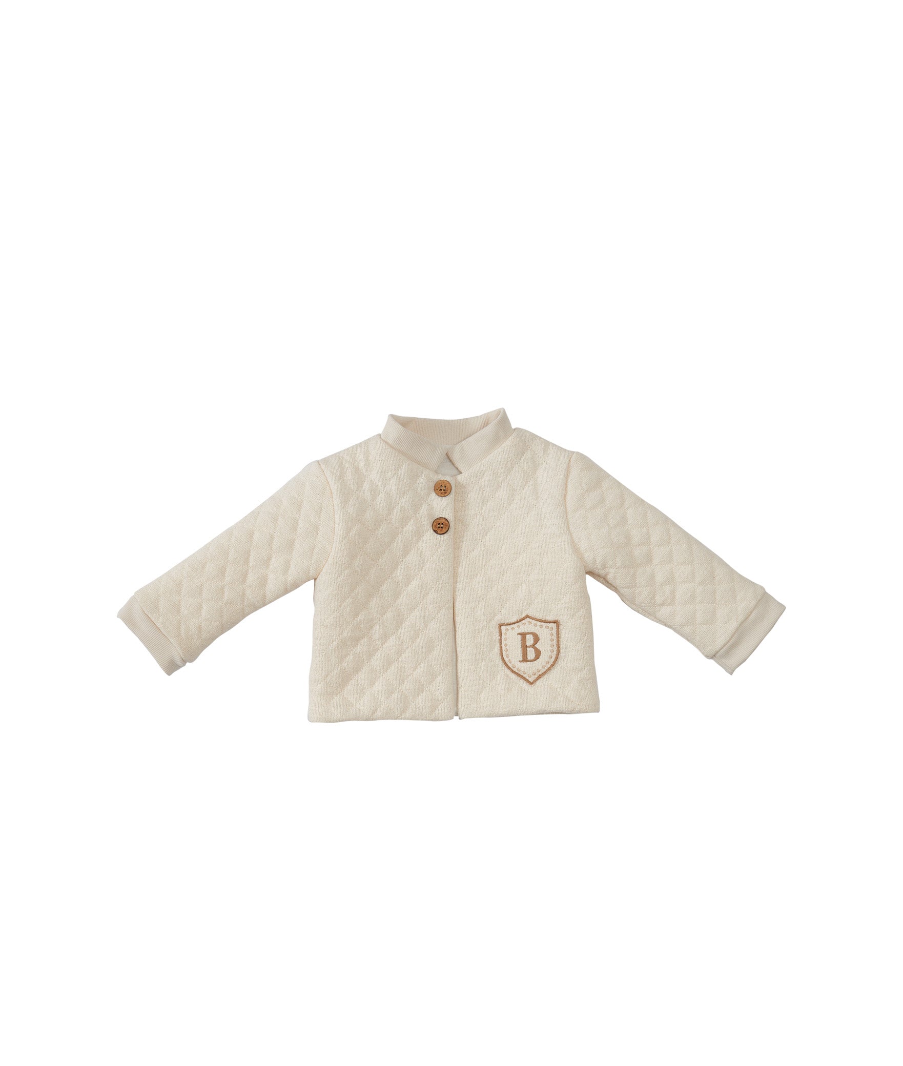 Jaqueta Eduardo infantil off white com corte moderno, tecido nobre e acabamento refinado para meninos estilosos de 3 meses a 2 anos.